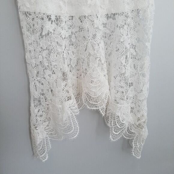 ADIVA / White Eyelet & Floral Lace Maxi Long Length Dress Sz 6 - Picture 6 of 16